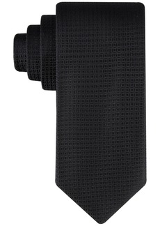 Calvin Klein Men's Solid Geo-Print Tie - Black
