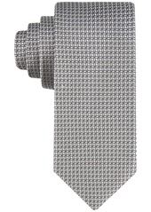 Calvin Klein Men's Solid Geo-Print Tie - Black