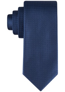 Calvin Klein Men's Solid Geo-Print Tie - Navy