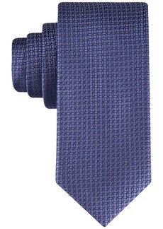 Calvin Klein Men's Solid Geo-Print Tie - Purple