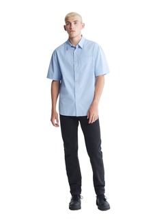 Calvin Klein Men's Solid Pocket Button-Down Short Sleeve Easy Shirt