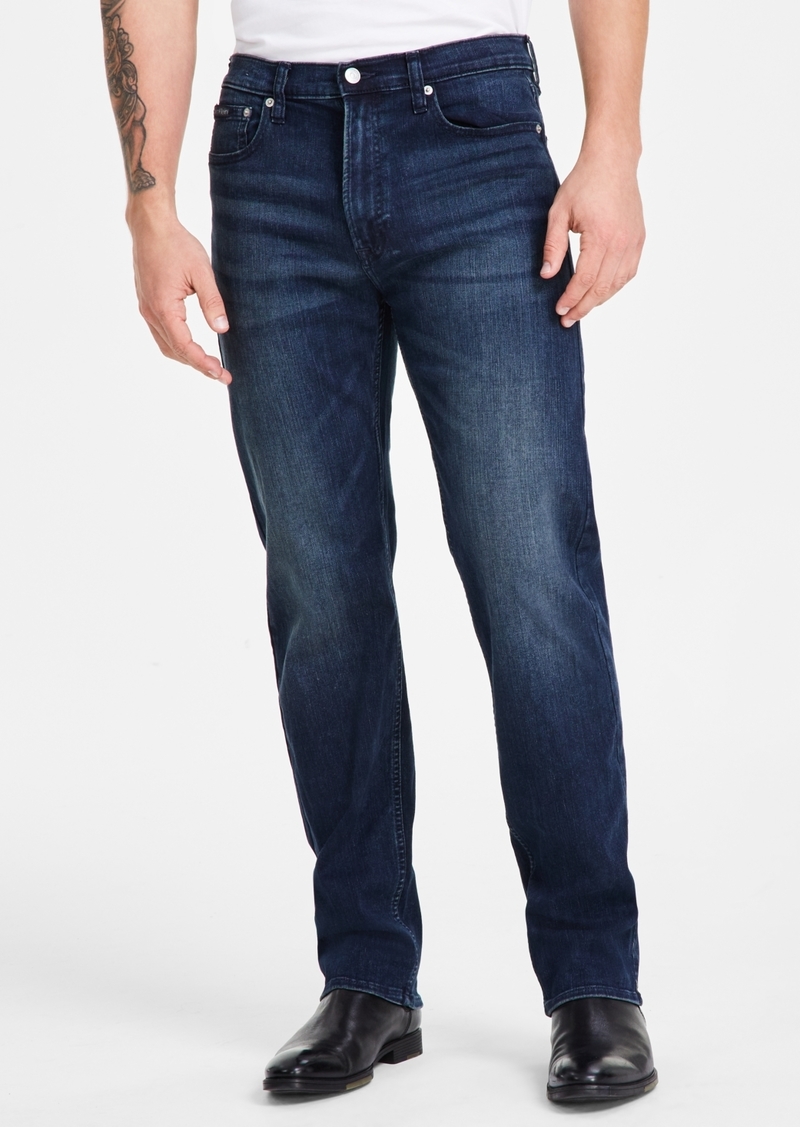 Calvin Klein Men's Standard Straight-Fit Stretch Jeans - Boston Blue