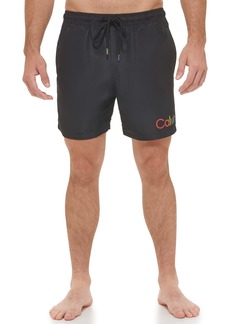 Calvin Klein Men's Standard UV Protected Quick Dry Drawstring Solid Swim Trunk