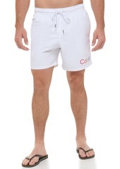 Calvin Klein Men's Standard UV Protected CK Logo Print Quick Dry Swim Trunk