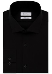 Calvin Klein Men's Extra-Slim Fit Non-Iron Performance Herringbone Dress Shirt - Black