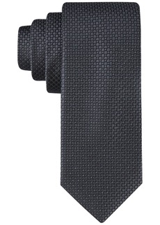 Calvin Klein Men's Steel Micro-Dot Solid Extra Long Tie - Black