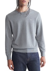 Calvin Klein Men's Supima Cotton Solid Monogram Logo Sweater