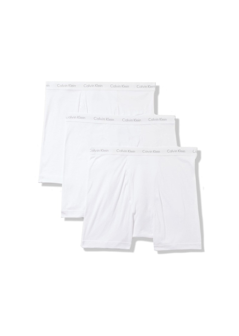 Calvin Klein Men's Tall Size Big & Tall Cotton Classics 3-Pack Boxer Brief White 5XL