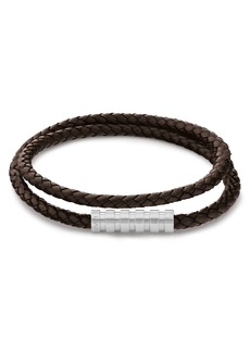 Calvin Klein Men's Tan Leather Bracelet - Brown