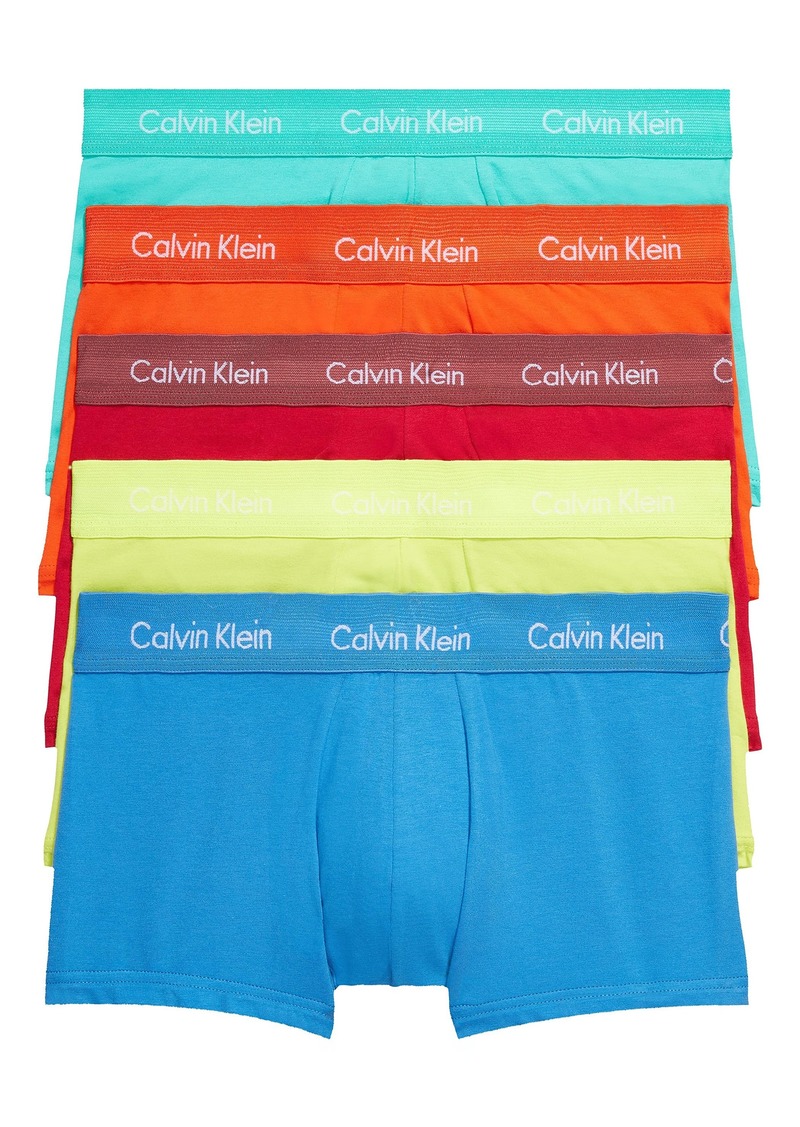 Calvin Klein Men's The Pride Edit 5-Pack Underwear Cherry Tomato Persian RED Lemon Lime Aqua Green Blue AMBIENCE 2XL