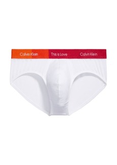 Calvin Klein Men's This is Love Pride Colorblock Cotton Underwear White W/Persian RED M