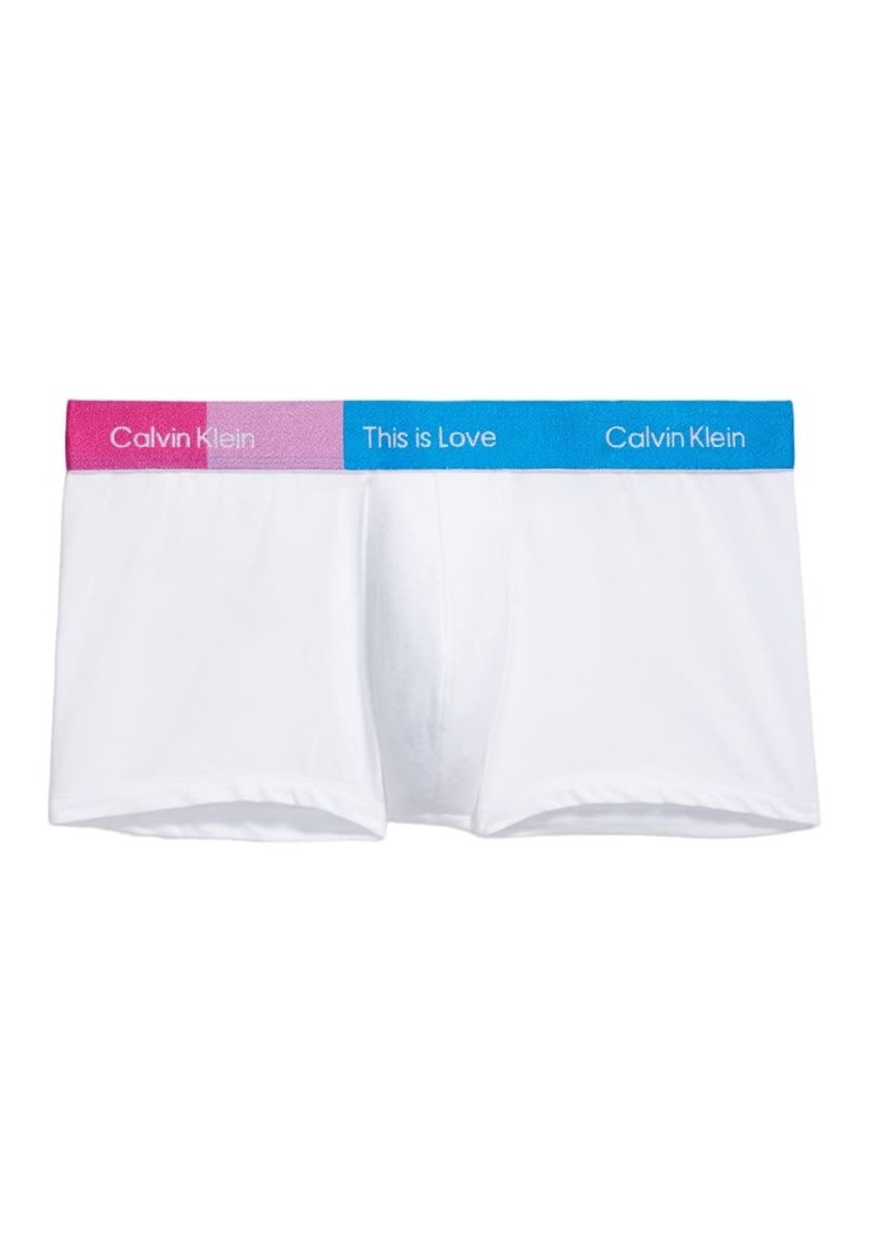 Calvin Klein Men's This is Love Pride Colorblock Cotton Underwear White W/Shocking Blue M