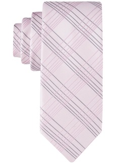 Calvin Klein Men's Tonal Linear Grid Tie - Pink