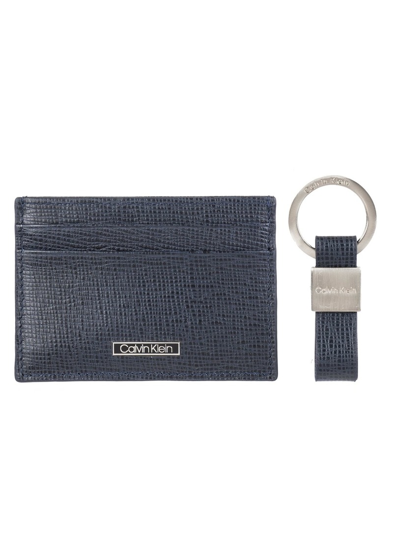 Calvin Klein Men's Wallet Sets-Minimalist Bifold and Card Cases Navy Bessemer