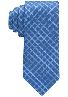 Calvin Klein Men's Windowpane Grid Tie - Blue