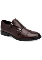 Calvin Klein Men's Winthrope Crust Leather Double Monk Strap Shoes Men's Shoes
