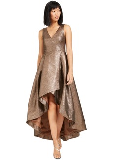 Calvin Klein Metallic High-Low Ball Gown - Copper