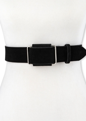 Calvin Klein Modern Slider Buckle Suede Leather Belt - Black