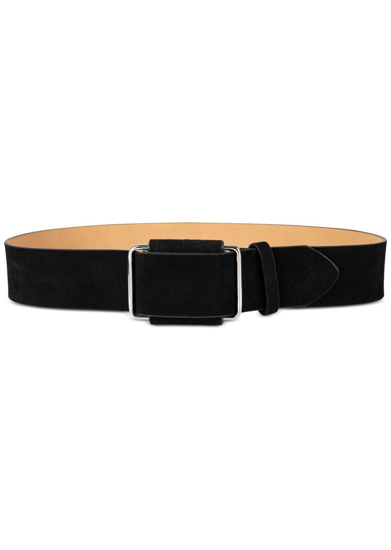 Calvin Klein Modern Slider Buckle Suede Leather Belt - Black