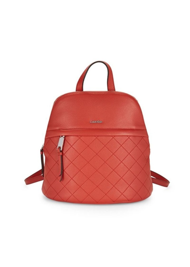 calvin klein pebble leather backpack