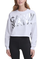Calvin Klein Performance Mirror-Logo Cropped Sweatshirt