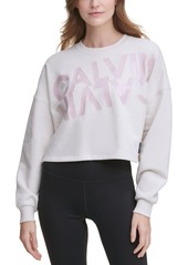 Calvin Klein Performance Mirror-Logo Cropped Sweatshirt