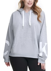 Calvin Klein Performance Plus Size Dropped-Shoulder Hooded Logo Sweatshirt