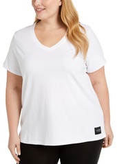 Calvin Klein Performance Plus Size Logo Patch V-Neck T-Shirt
