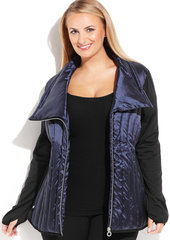 calvin klein performance plus size asymmetrical puffer jacket