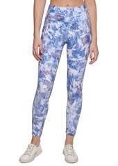 Calvin Klein Performance Printed High-Rise 7/8 Leggings - Etching Bold Blue