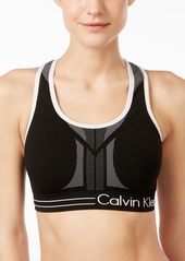 Calvin Klein Performance Reversible Racerback Medium Impact Sports Bra - Black/White