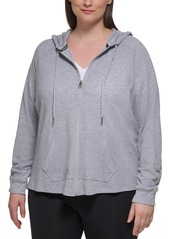 Calvin Klein Performance Ruched-Sleeve Zip Hoodie, Xs-3X - White