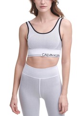 Calvin Klein Seamless Ribbed Medium Impact Sports Bra - Macy's