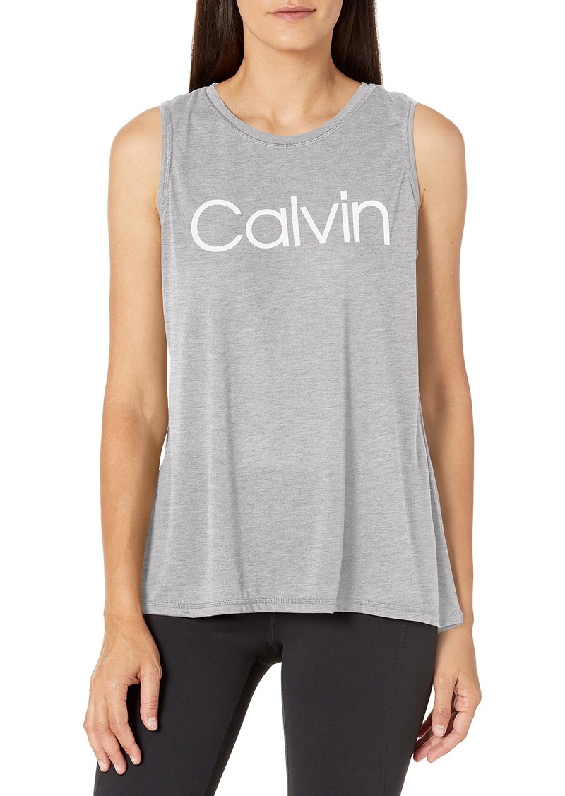 Calvin Klein Women's Plus Printed Roll Tab Sleeve