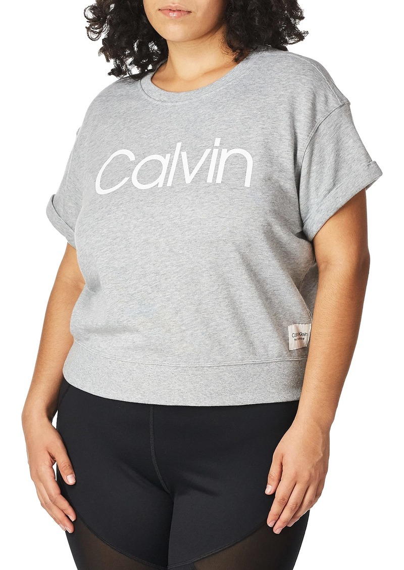 Calvin Klein Performance Women's Calvin Logo Short Sleeve Crew Neck Pullover