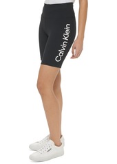Calvin Klein Performance Women's High-Waist Pull-On Pocket Biker Shorts - Black