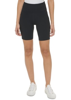 Calvin Klein Performance Women's High-Waist Pull-On Pocket Biker Shorts - Black