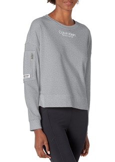 Calvin Klein Performance Women's Long Pullover with Sleeve Zip and HI-LO Hem  L