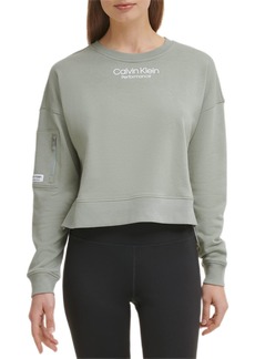 Calvin Klein Performance Women's Long Pullover with Sleeve Zip and HI-LO Hem  S