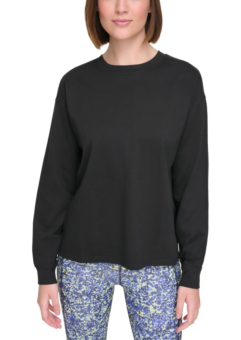 Calvin Klein Performance Women's Long-Sleeve Crewneck T-Shirt - Black