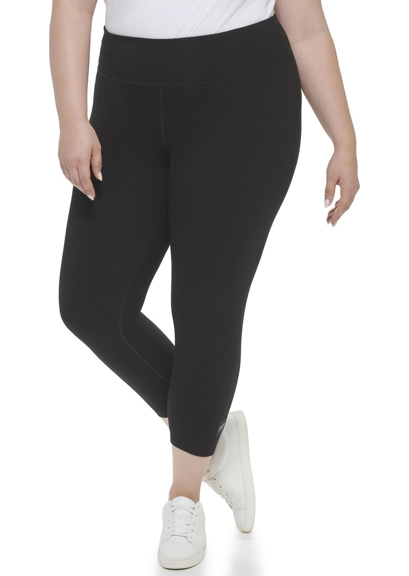 Calvin Klein Performance Women's Plus Size Basic Woven Patch High Waist Legging