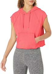 Calvin Klein Performance Women's Sleeveless Crop Hoodie with Kangaroo Pocket  M