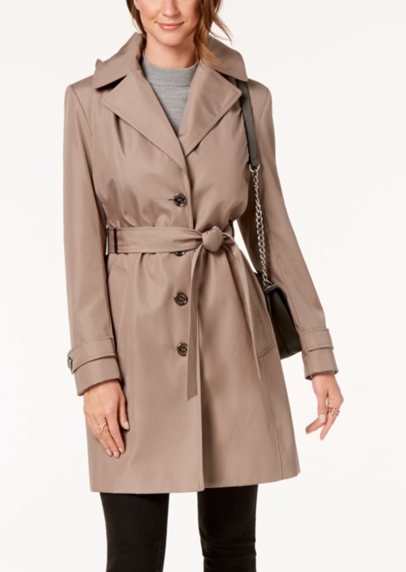 Calvin Klein Calvin Klein Petite Belted Hooded Water Resistant Trench ...