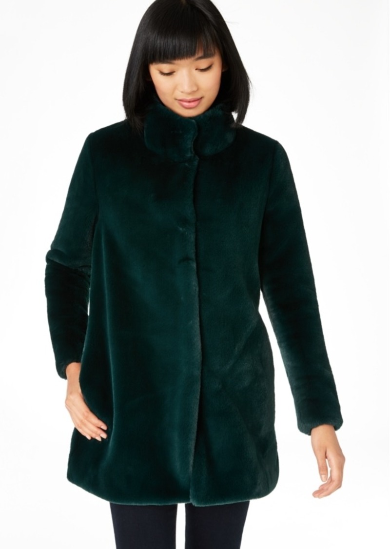 calvin klein faux fur coat with hood