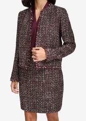 Calvin Klein Petite Tweed Open-Front Jacket - Blck Multi