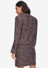 Calvin Klein Petite Tweed Open-Front Jacket - Blck Multi