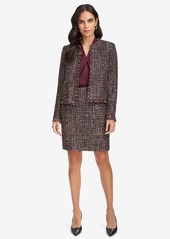 Calvin Klein Petite Tweed Open-Front Jacket - Blck Multi