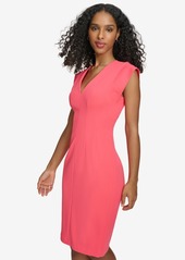 Calvin Klein Petite V-Neck Sleeveless Sheath Dress - Watermelon