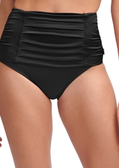 Calvin Klein Pleated High-Waist Bikini Bottoms Women's Swimsuit
