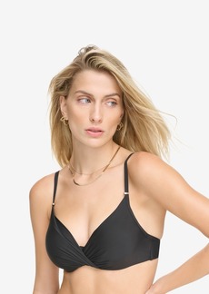 Calvin Klein Pleated Underwire Bikini Top - Black